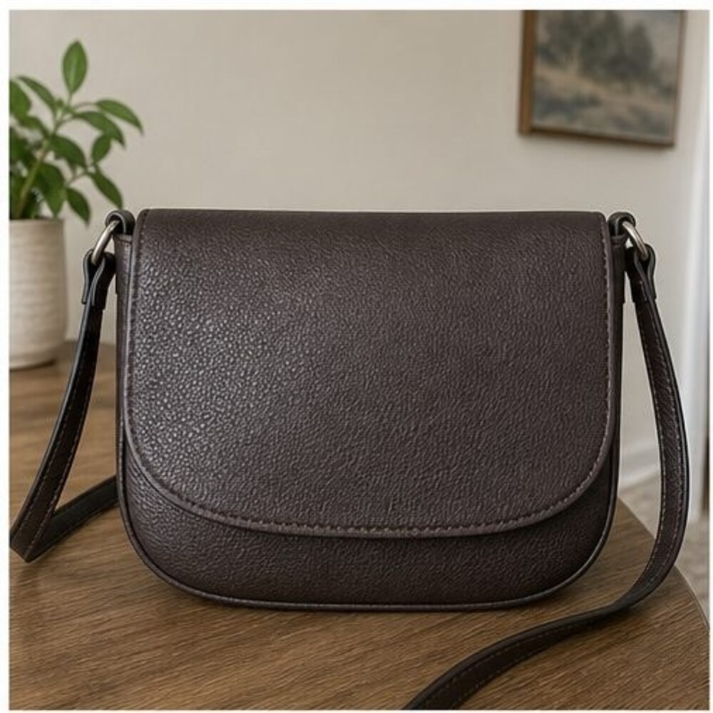Gray Canvas Crossbody Bag